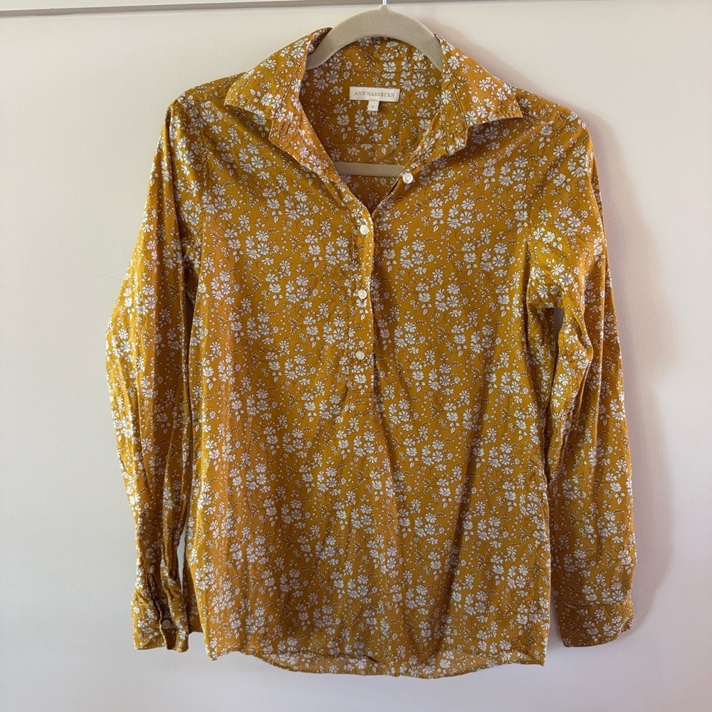 Ann Mashburn Mustard Floral Shirt
